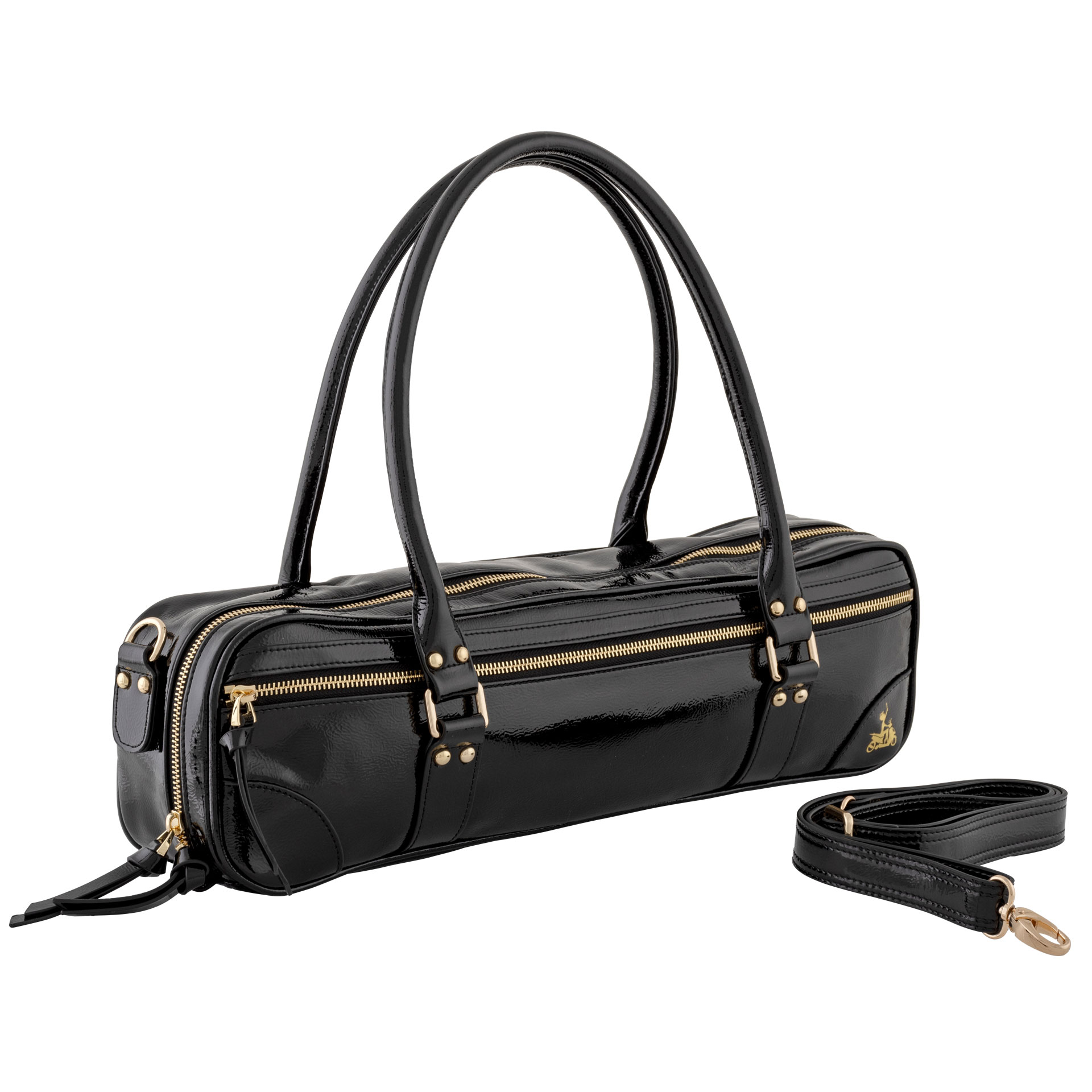 Fluterscooter Black patent leather Bag