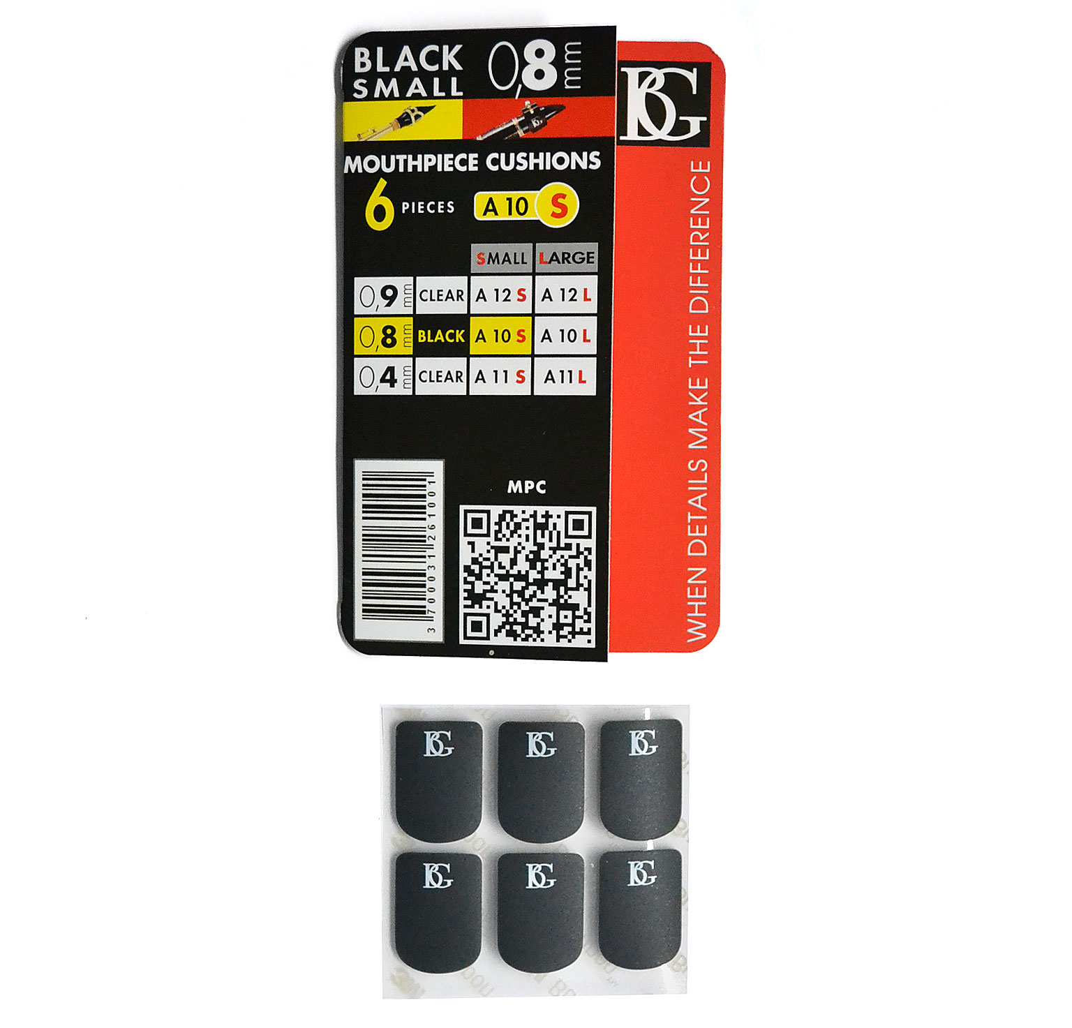 BG-Bissplatten A10S 0,8 mm, schwarz, klein