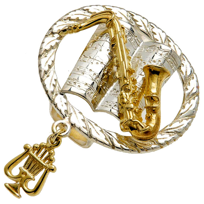 Art of Music-Brosche, Violinschl. Stein altgold