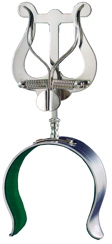 Marschgabel Flöte Lyra mit 2 Dr ücker vernickelt Armspange