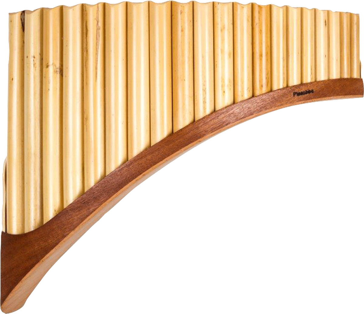 aS-Panfloete-gebogen-C-Dur-20-Rohre-Holzschuh aS Panflöte gebogen C-Dur, 20 Rohre, Holzschuh