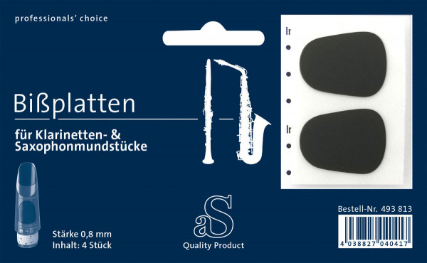 aS-Bißplatten 4-er Pack. schwarz 0,8 mm