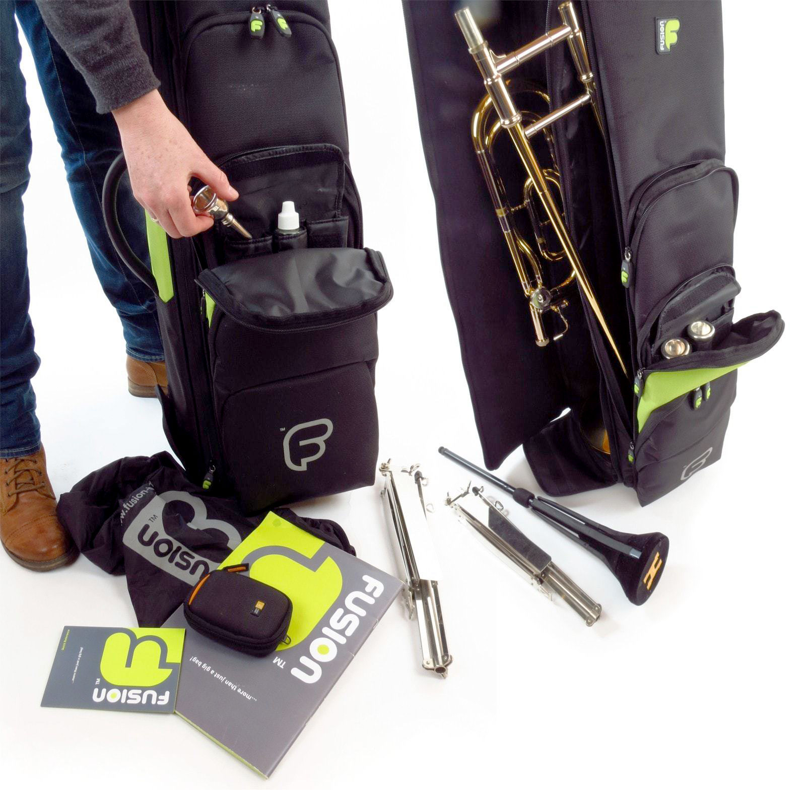 FUSIONGigbag Posaune PremiumSerie, black/lime für Posaunen Koffer