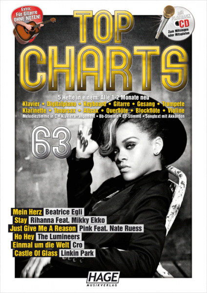Top Charts 63, Songbook+Playback CD