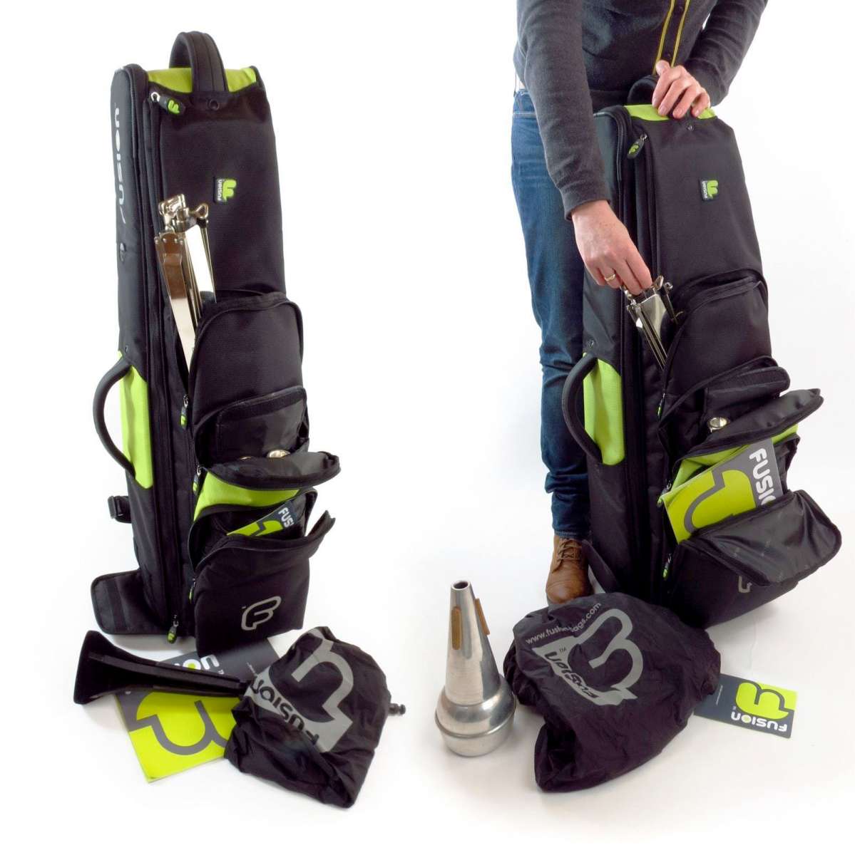 FUSIONGigbag Posaune PremiumSerie, black/lime für Posaunen Koffer
