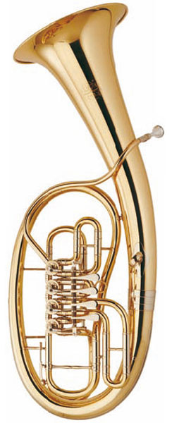 HOYER-Bb/F-double-Wagnertuba 4-valves, gold lacquered