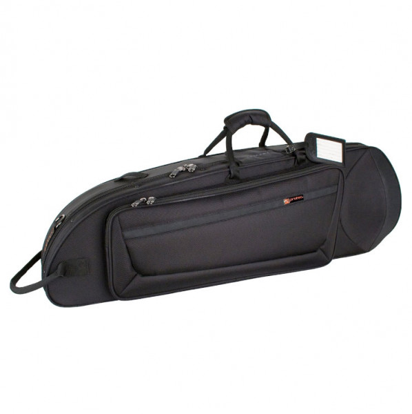 PRO TEC-Case for Tenor Trombone IP 306 CT, the Protec IPAC cases have been specially designed to meet the needs of professional musicians who require compact and lightweight protection combined with instrument-specific adjustment of the interior. The high quality combined with the individual adjustment functions make the IPAC trombone cases suitable for most trombone brands and models. --- Comfort settings: Dual-corded handle design with padded handle wrap Removable shoulder strap Backpack strap option - PRO TEC backpack straps under order no. No.: 7055420 to be ordered separately External features: Compact lightweight design with shock-absorbing wooden frame Weather-resistant 1680 ballistic nylon exterior with reinforced zigzag stitching Large outer pocket for accessories with zipper closure Integrated organizer with two inner sleeves to store pens, keys and small accessories QuickLock allows you to securely close the empty case without having to close the zipper Durable individually shaped zippers Durable rubber feet Interior: Soft padded Nylex lining sewn through the wooden frame 3 module components for an individual fit Velcro fastener for trombone cup Padded drawstring compartment with safety strap Large zippered accessory pocket Built-in storage pocket for wiper rod in the slide compartment Padded mouthpiece pocket with zipper and belt loops