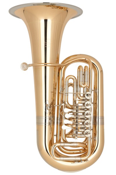 MIRAPHONE-Es-Tuba -Norwegian Star-, Goldmessing Neusilberkranz/lackiert