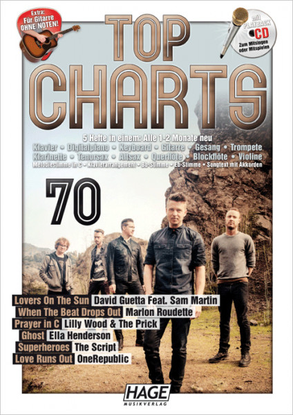 Top Charts 70, Songbook+Playback CD