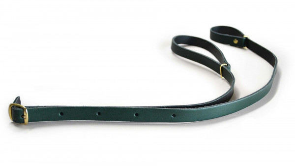 Carrying-strap for hunting horn (Parforcehorn), leather, green